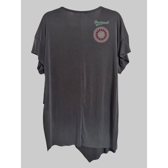 Desigual Gray Tunic with Mandala Patterns - Picture 2 of 4